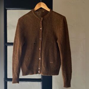 Darling Vintage Rust Brown Lasserre Paris Wool Knit Cardigan